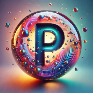 Crystal ball — litera P