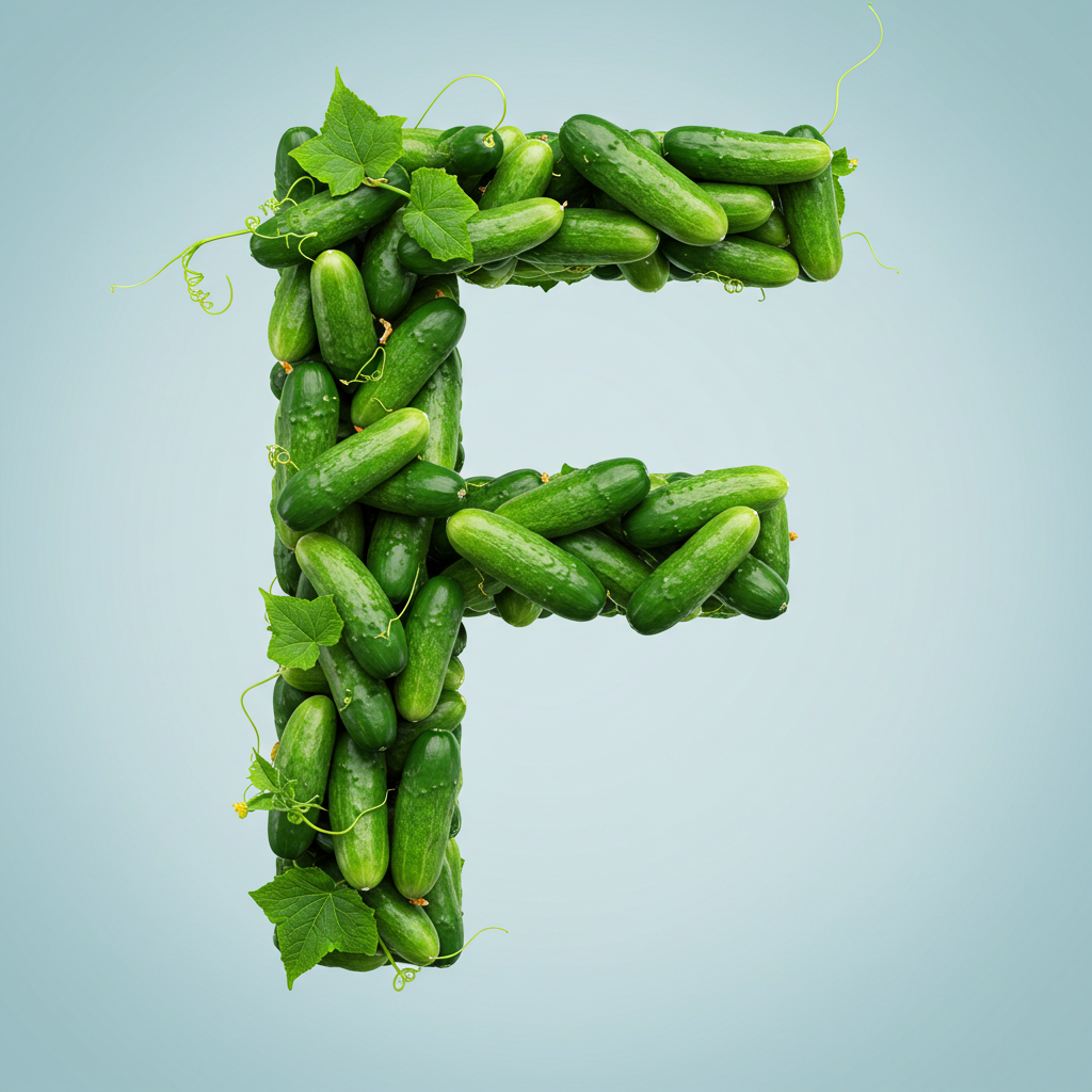 Cucumber — litera F (wariant 2)
