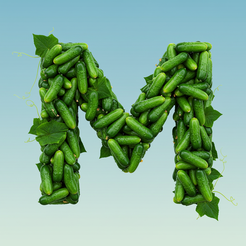 Cucumber — litera M (wariant 2)