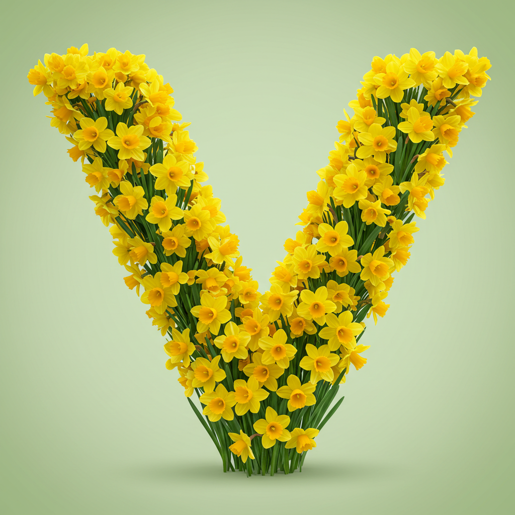 Daffodil 2 — litera V (wariant 2)