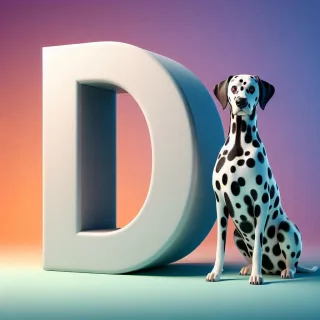 Dalmatian dog — litera D (wariant 2)