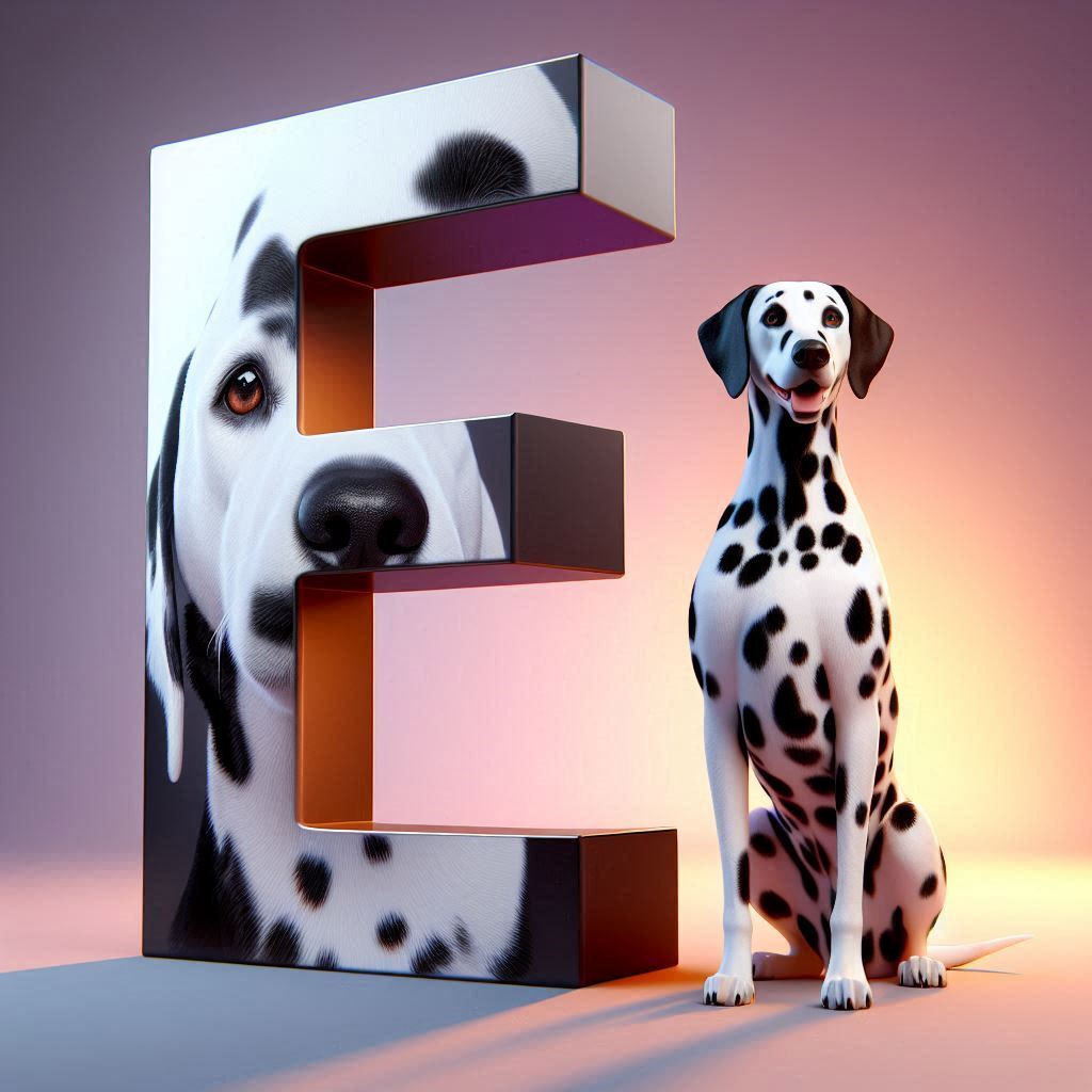 Dalmatian dog — litera E (wariant 2)