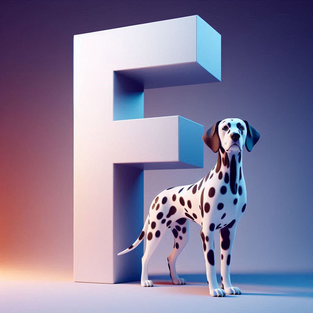 Dalmatian dog — litera F