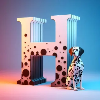 Dalmatian dog — litera H (wariant 2)