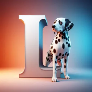 Dalmatian dog — litera L