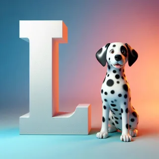Dalmatian dog — litera L (wariant 2)