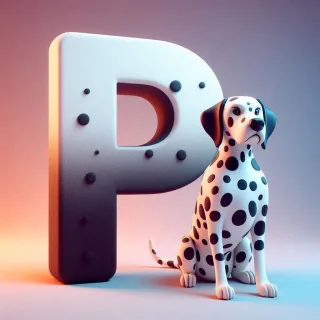 Dalmatian dog — litera P