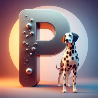 Dalmatian dog — litera P (wariant 2)