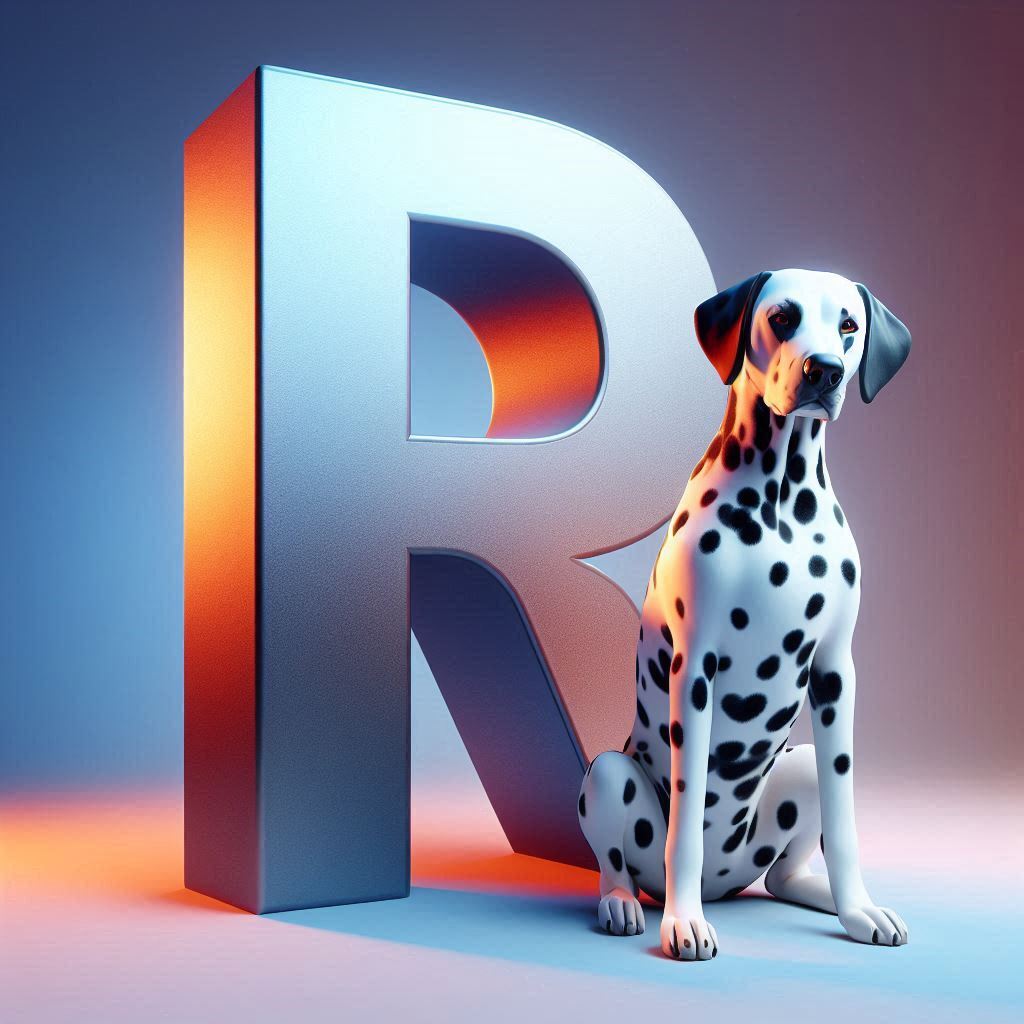 Dalmatian dog — litera R
