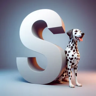 Dalmatian dog — litera S