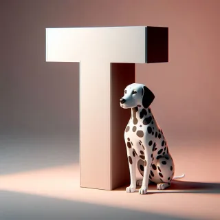Dalmatian dog — litera T
