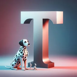 Dalmatian dog — litera T (wariant 2)