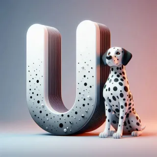 Dalmatian dog — litera U