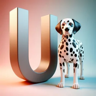 Dalmatian dog — litera U (wariant 2)