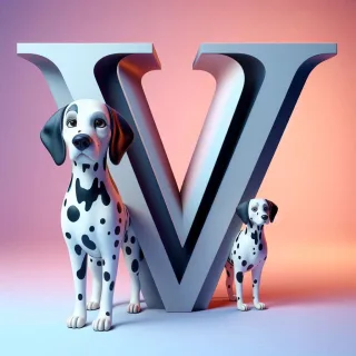 Dalmatian dog — litera V
