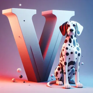 Dalmatian dog — litera V (wariant 2)
