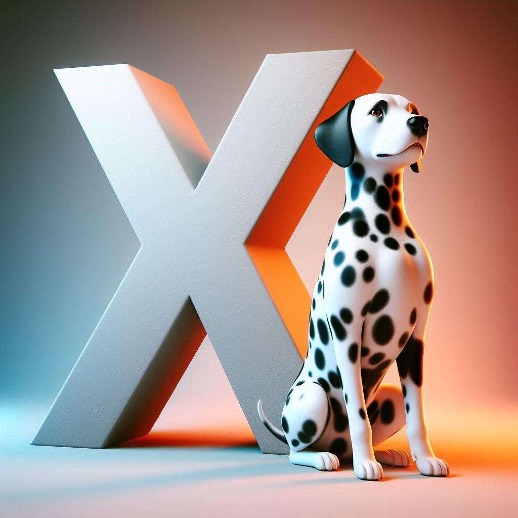 Dalmatian dog — litera X