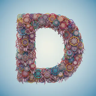 Dream catcher 2 — litera D (wariant 2)