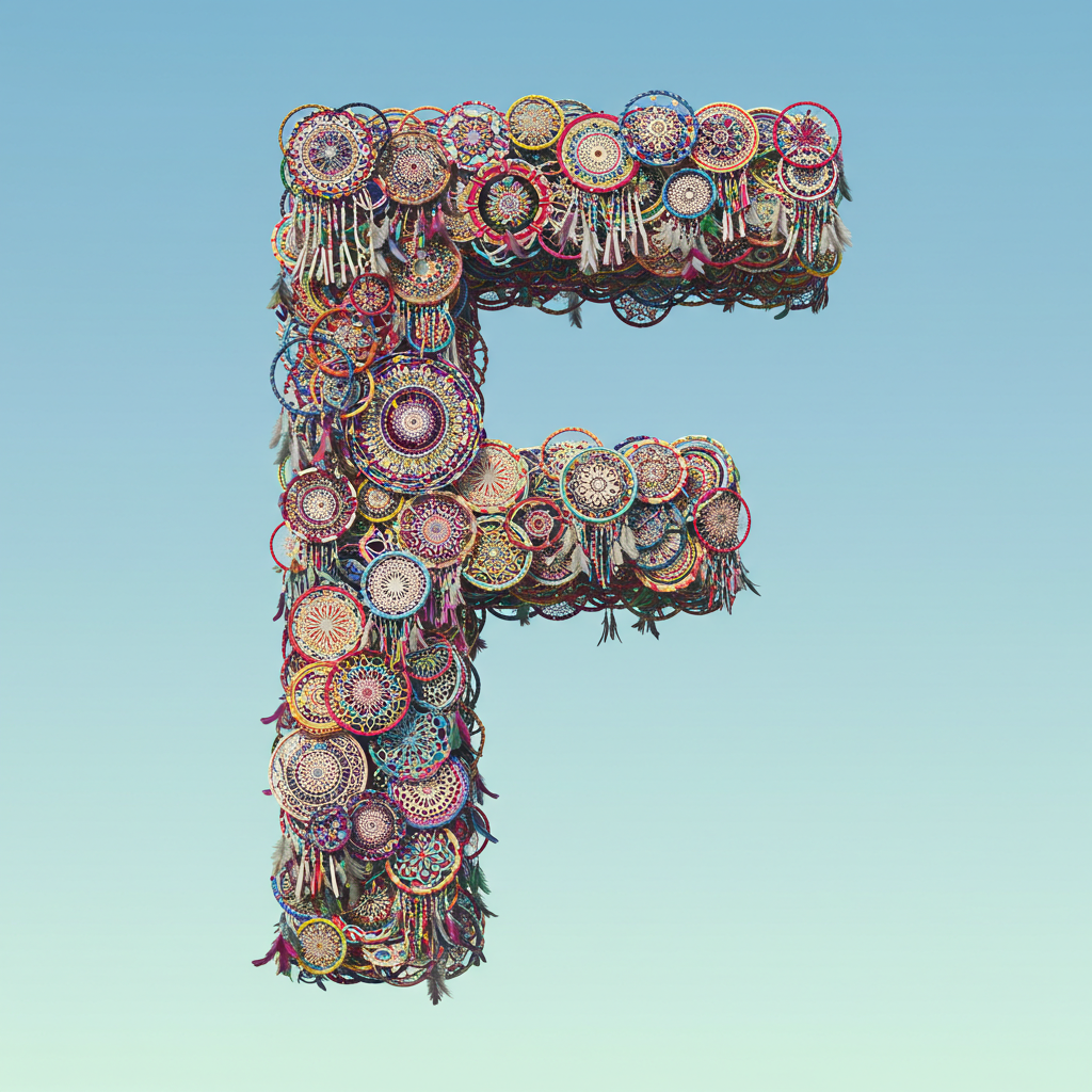 Dream catcher 2 — litera F (wariant 2)