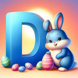 Easter bunny — litera D (wariant 2)