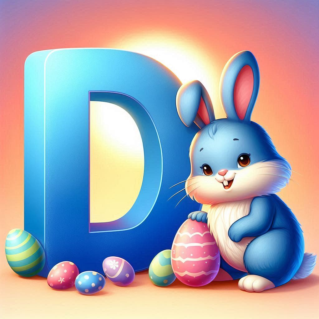 Easter bunny — litera D (wariant 2)