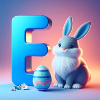 Easter bunny — litera E (wariant 2)