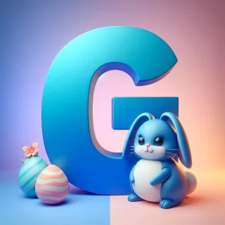 Easter bunny — litera G (wariant 2)