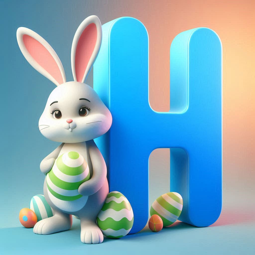 Easter bunny — litera H (wariant 2)