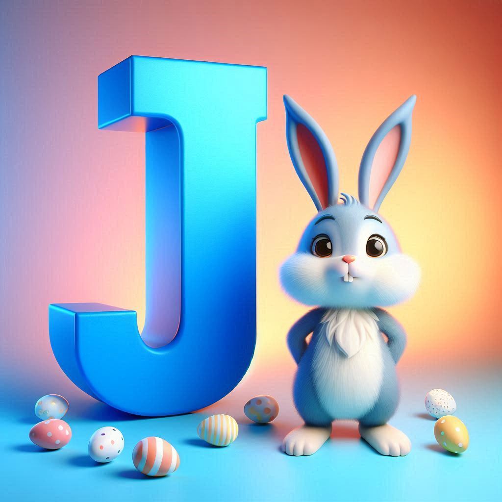Easter bunny — litera J (wariant 2)