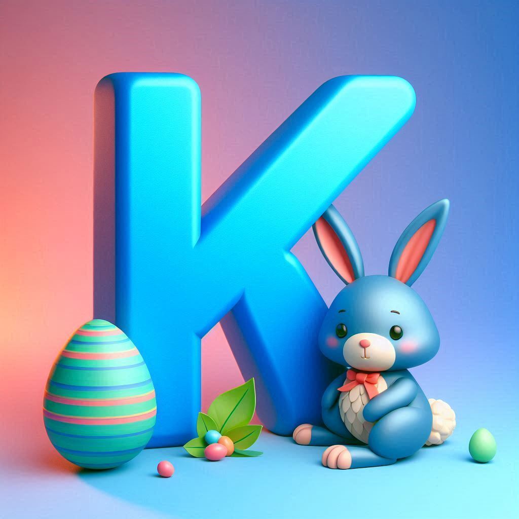 Easter bunny — litera K (wariant 2)