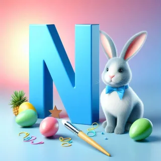 Easter bunny — litera N (wariant 2)