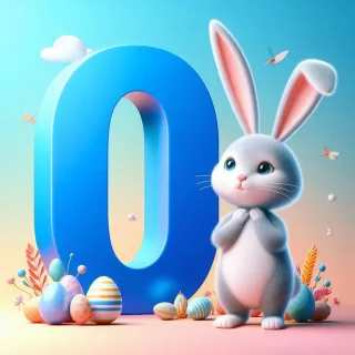 Easter bunny — litera O (wariant 2)