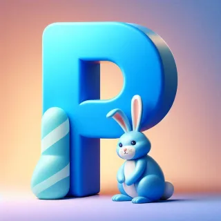 Easter bunny — litera P