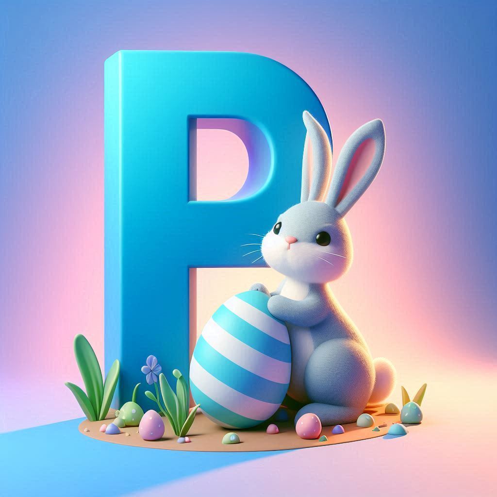 Easter bunny — litera P (wariant 2)