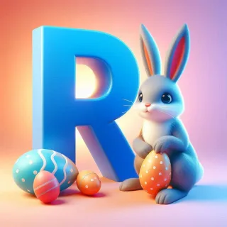 Easter bunny — litera R (wariant 2)