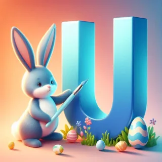 Easter bunny — litera U (wariant 2)