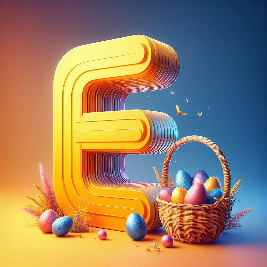 Easter eggs — litera E (wariant 2)