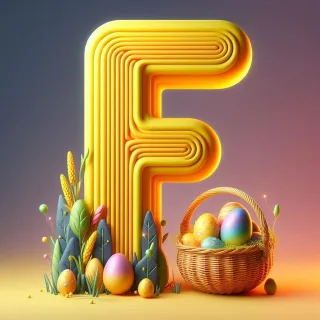 Easter eggs — litera F (wariant 2)