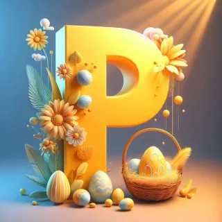 Easter eggs — litera P (wariant 2)