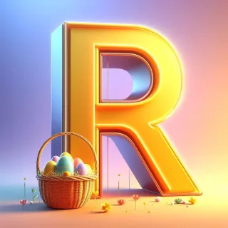 Easter eggs — litera R (wariant 2)