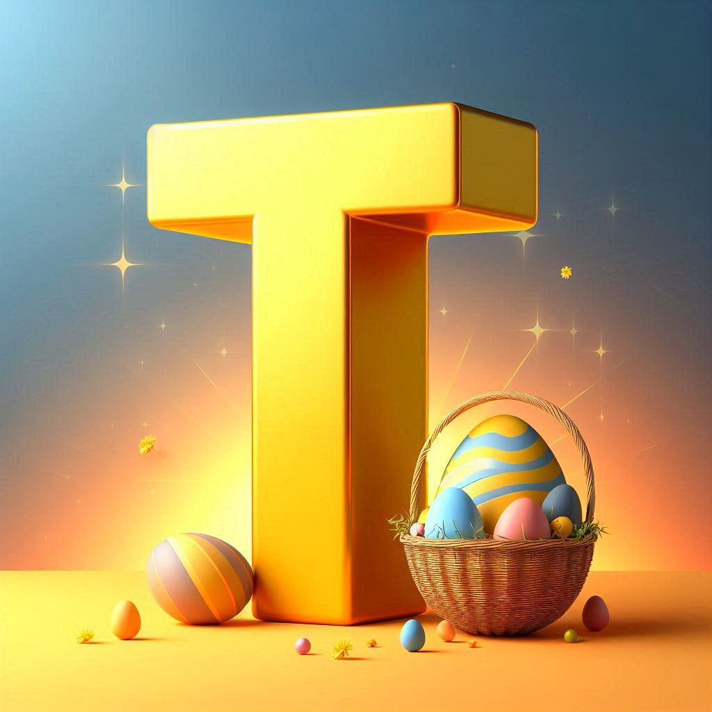 Easter eggs — litera T (wariant 2)