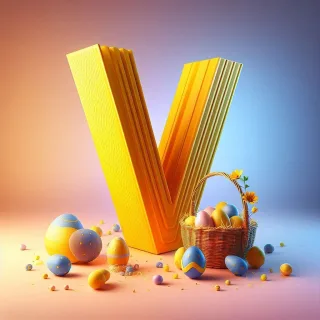 Easter eggs — litera V (wariant 2)