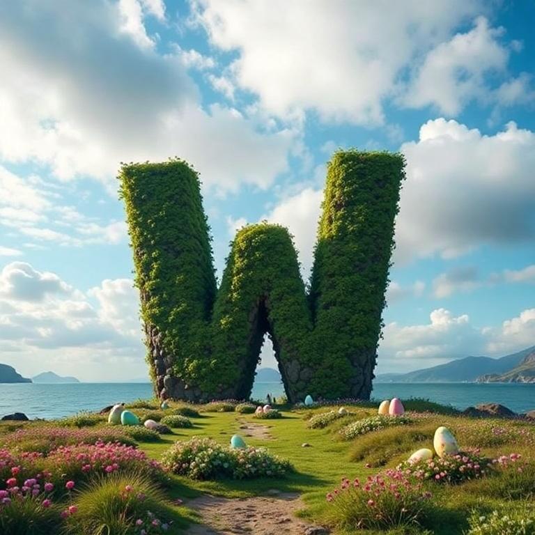 Easter island — litera W