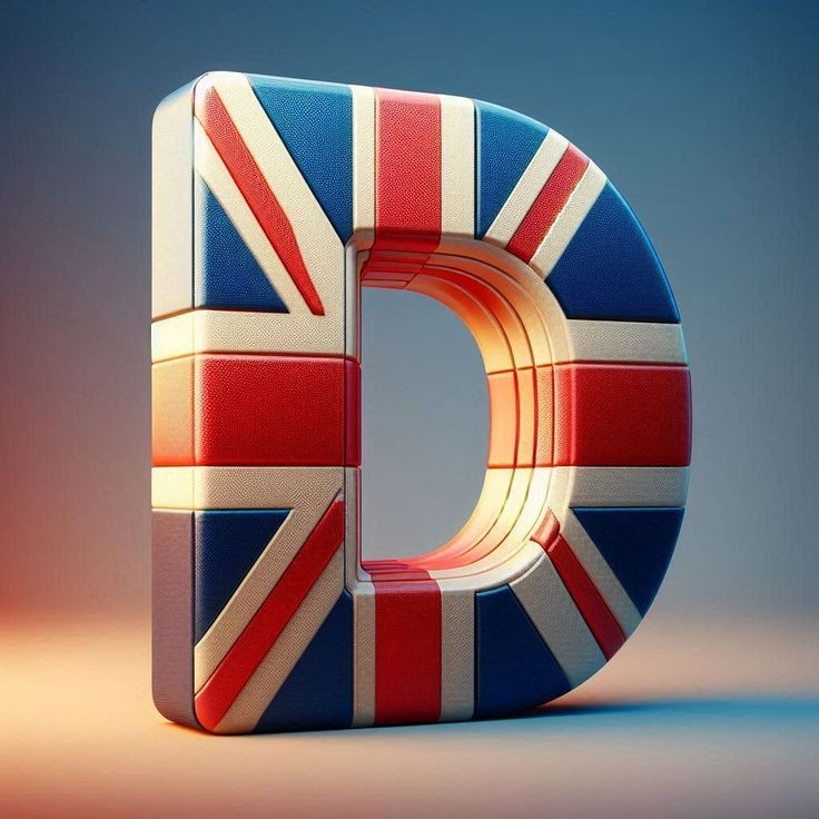 English flag — litera D