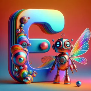 Fairy robot 3 — litera E (wariant 2)