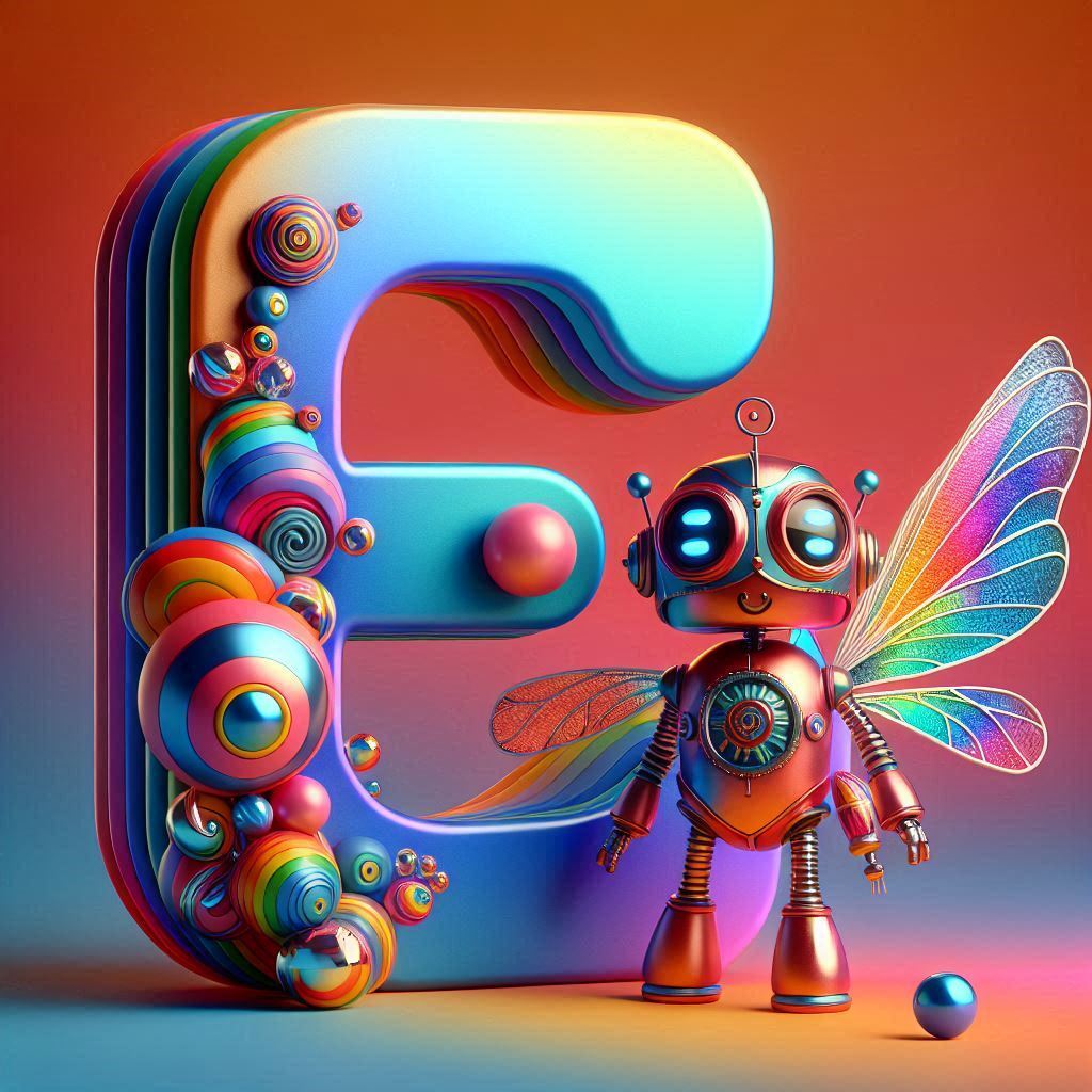 Fairy robot 3 — litera E (wariant 2)