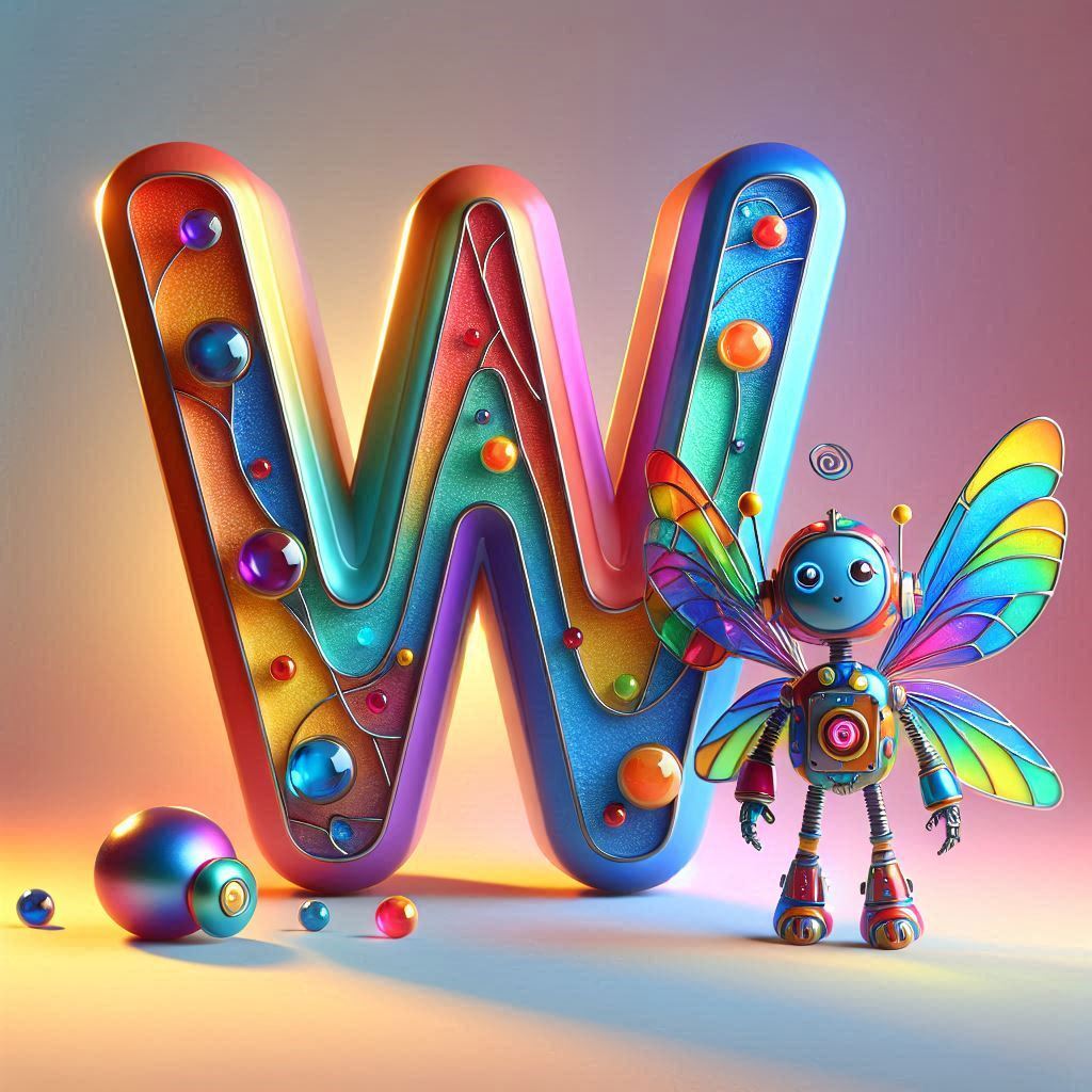 Fairy robot 3 — litera W (wariant 2)