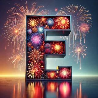 Fireworks 2 — litera E (wariant 2)
