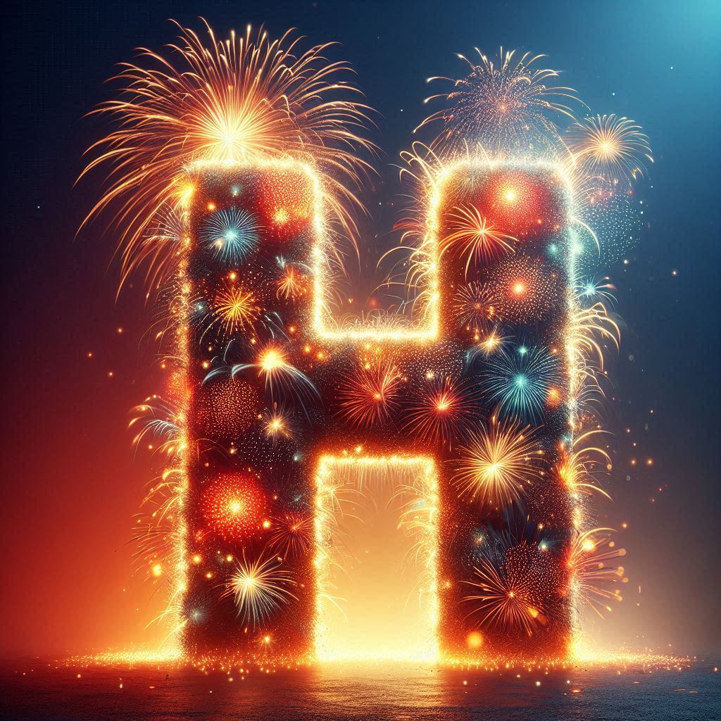 Fireworks 2 — litera H (wariant 2)