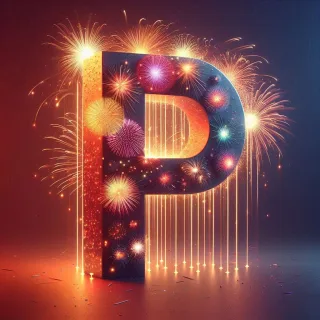 Fireworks 2 — litera P (wariant 2)